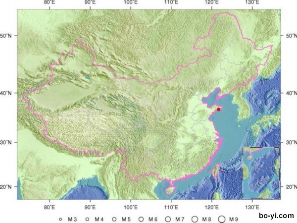 2014年1月7日22时24分山东省威海市乳山市发生4.3级地震 