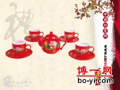 彩绘牡丹-万寿茶具图1