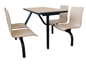 四川快餐桌椅-防火板桌椅-连体餐厅桌椅《图》