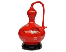 家居摆设 景德镇瓷瓶 商务礼品中国红瓷瓶 中国红招财葫芦瓶