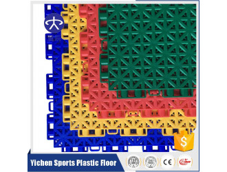 篮球场悬浮拼装地板 厂家生产双方扣雪花米字格拼装地板价格图2