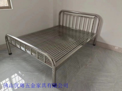 广州工厂不锈钢床学校宿舍铁床公寓上下铺双层铁架床厂家供应
