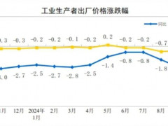 2024年10月全国PPI同比下降2.9%，全国CPI同比上涨0.3%